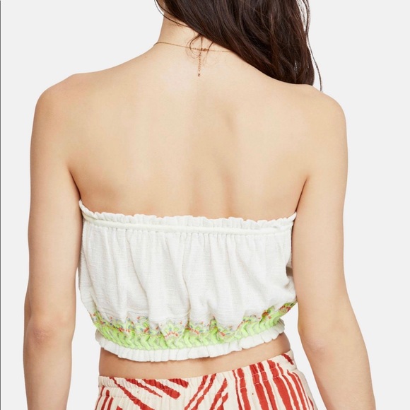 Free People Women’s Ivory Strapless crop top - Picture 2 of 7